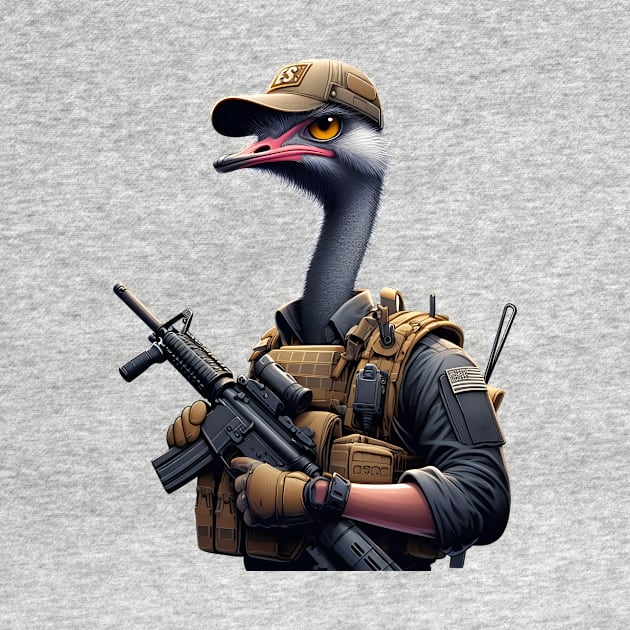 Tactical Ostrich by Rawlifegraphic